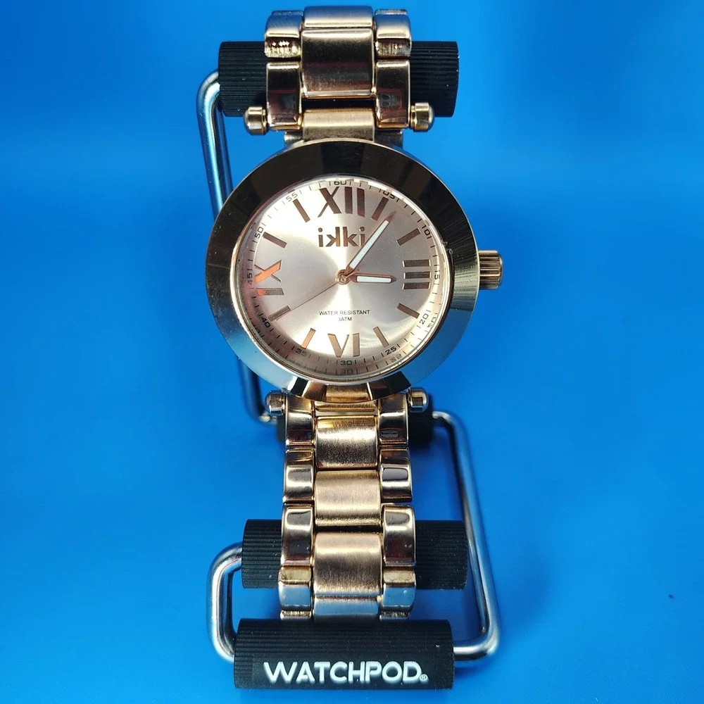 Kiki‎ New York Rose Gold 40mm Women's Quartz Watch Stainless Steel Bracelet